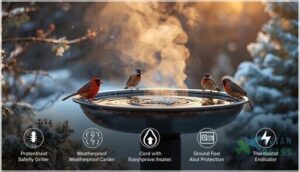 essential safety features for bird bath heaters