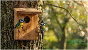 european garden birds (great tit, blue tit) european garden birds (great tit, blue tit)