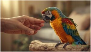 handling and socializing molting birds