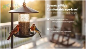 large perches and ergonomic design large perches and ergonomic design