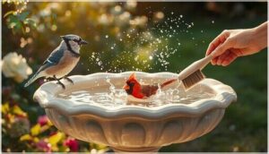 maintaining a clean and healthy bird bath