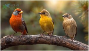 male, female, and juvenile plumage