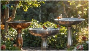 metal bird baths (copper, stainless steel, aluminum) metal bird baths (copper, stainless steel, aluminum)