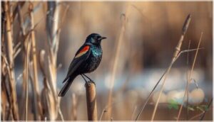 north american black birds with red chest north american black birds with red chest