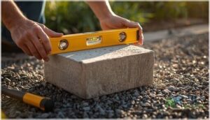 placing and leveling concrete blocks placing and leveling concrete blocks