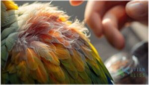 protecting sensitive blood feathers