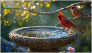 providing water for cardinals