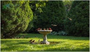 proximity to trees and shrubs for cover