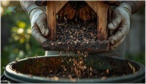 removing old seed and debris removing old seed and debris