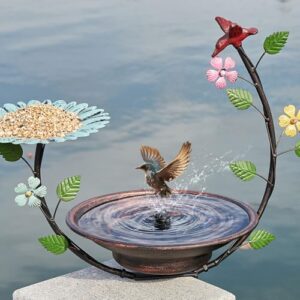 Solar Bird Bath,Deck Bird Bath B0D5YRQK3D