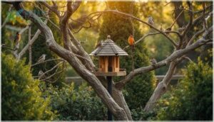 using staging perches and shelter using staging perches and shelter