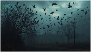 when do crows gather in large numbers
