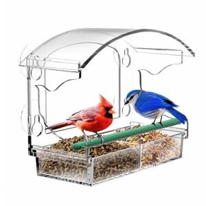 Clear Acrylic Window Bird Feeder B0CBSKTTDH