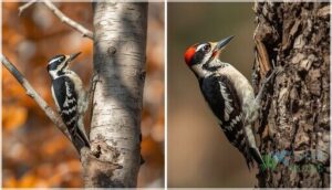 downy and hairy woodpeckers downy and hairy woodpeckers