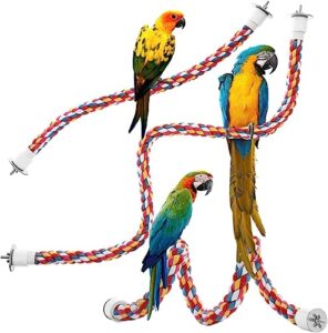 Jusney Bird Rope Perches,Parrot Toys B074WNXJTV