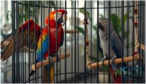 large parrots (macaws, african greys) large parrots (macaws, african greys)
