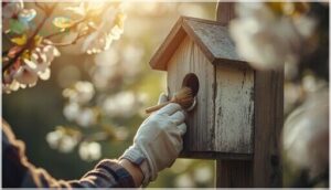maintain and monitor the birdhouse regularly maintain and monitor the birdhouse regularly