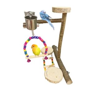 Natural Wood Bird Perch Playground B0D7SY4Y3T