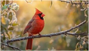 northern cardinal – bright red males, distinctive song northern cardinal – bright red males, distinctive song
