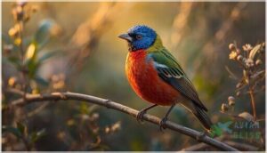 painted bunting – vibrant red with multicolor plumage painted bunting – vibrant red with multicolor plumage