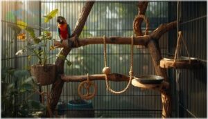 positioning perches at different heights positioning perches at different heights