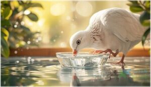 providing fresh water for doves providing fresh water for doves