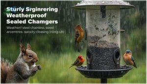squirrel-proof and weatherproof features squirrel-proof and weatherproof features