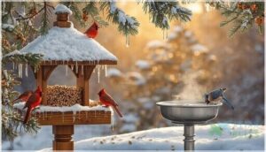 supporting birds with food and water supporting birds with food and water