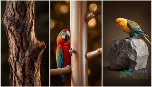 varied textures: bark, smooth, and mineral varied textures: bark, smooth, and mineral