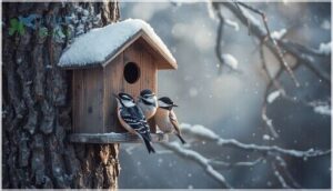 winter shelter seekers—nuthatches, woodpeckers, chickadees winter shelter seekers—nuthatches, woodpeckers, chickadees