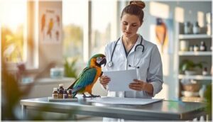 consulting with an avian veterinarian consulting with an avian veterinarian