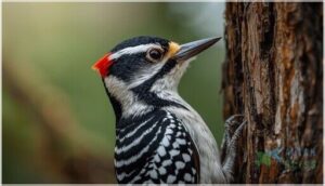 distinctive markings (red cockade, cheek patch) distinctive markings (red cockade, cheek patch)