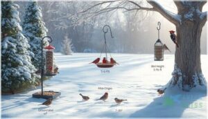 placing feeders at varying heights and locations placing feeders at varying heights and locations