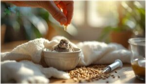 preparing emergency food for baby birds preparing emergency food for baby birds