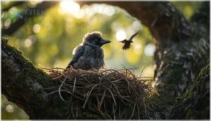 baby crow nesting and fledging behavior baby crow nesting and fledging behavior