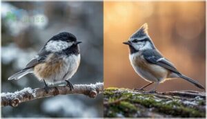 black-capped chickadee vs tufted titmouse black-capped chickadee vs tufted titmouse
