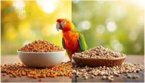 commercial pellets vs. seed-based diets commercial pellets vs. seed-based diets