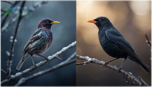 differentiating blackbirds and starlings differentiating blackbirds and starlings