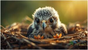 distinctive beak, feet, and eyes distinctive beak, feet, and eyes