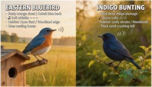 eastern bluebird vs indigo bunting eastern bluebird vs indigo bunting