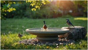 ground-feeding birds and larger visitors ground-feeding birds and larger visitors
