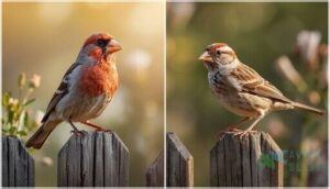 house finch vs. song sparrow house finch vs. song sparrow