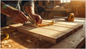 measuring and cutting wood pieces measuring and cutting wood pieces