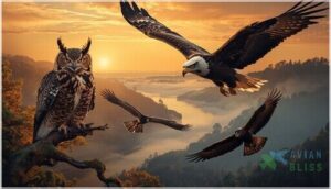 owls, eagles, falcons, and vultures owls, eagles, falcons, and vultures