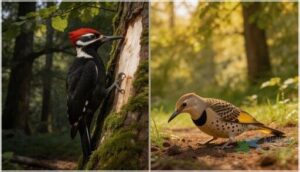 pileated vs. northern flicker pileated vs. northern flicker