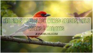 red birds with black wings red birds with black wings