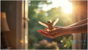 safely releasing the bird outdoors safely releasing the bird outdoors