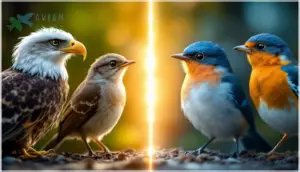 species examples: notable feather changes species examples: notable feather changes