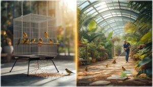suspended cages vs. walk-in aviaries suspended cages vs. walk-in aviaries