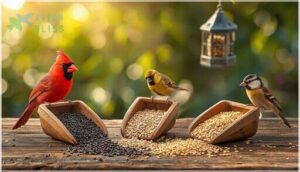 using sunflower, nyjer, and safflower for variety using sunflower, nyjer, and safflower for variety